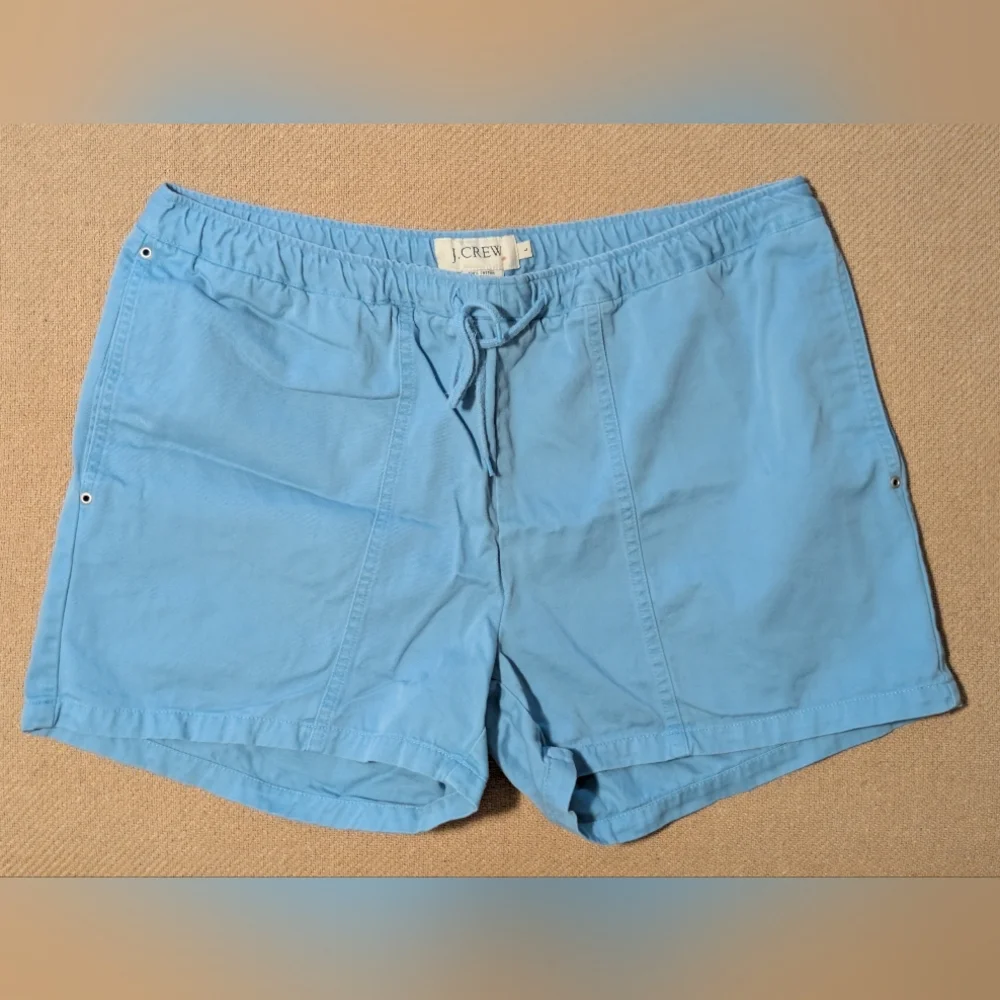 J Crew Blue Tie Waist Cotton Women's Shorts